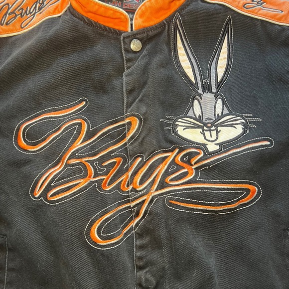 Vintage JH Design Kids L 9/10 Bugs Bunny Cartoon Denim Jacket Looney‎ Tunes 90s - Picture 3 of 11